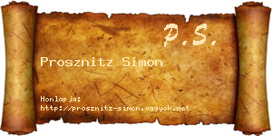 Prosznitz Simon névjegykártya